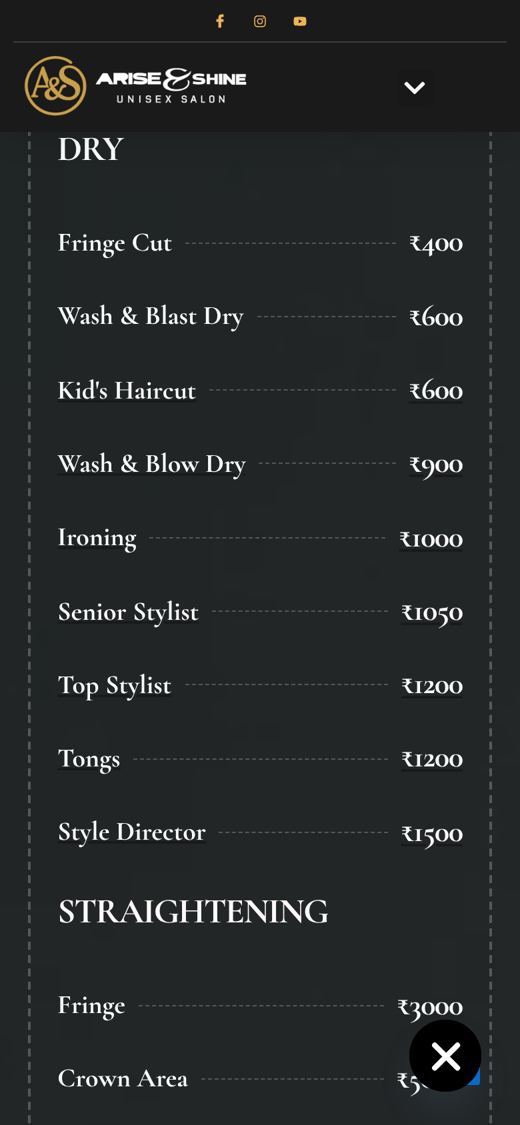 Live price list: women's cuts