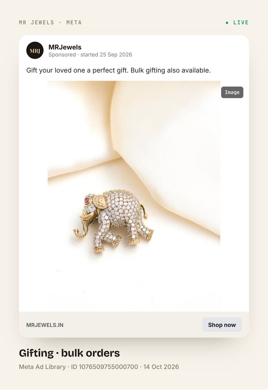 MR Jewels · Meta ad · Gifting & bulk orders