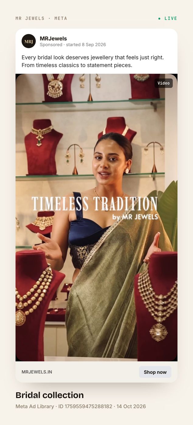 MR Jewels · Meta ad · Bridal collection